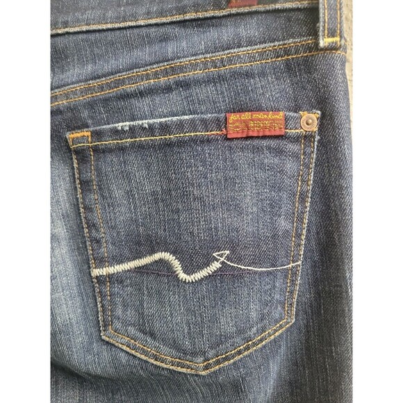 7 For All Mankind Bootcut Denim Blue Jeans Size 29 - Picture 8 of 14